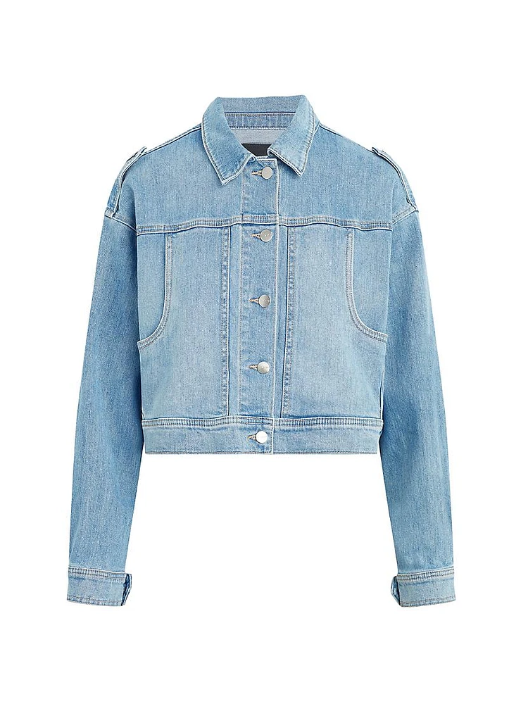 Utility Cropped Denim Jacket