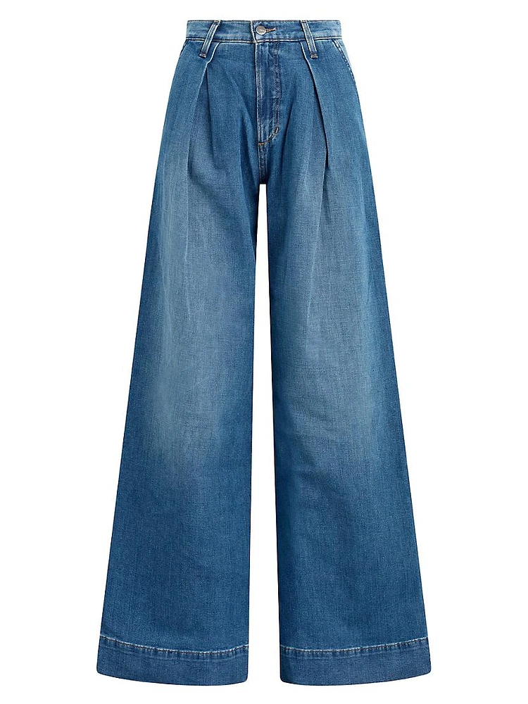 Pleated Denim Trousers