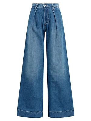 Pleated Denim Trousers