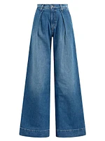 Pleated Denim Trousers