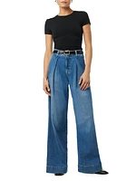 Pleated Denim Trousers