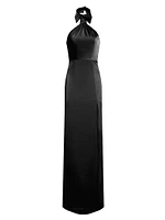 Gemi Satin Halterneck Gown