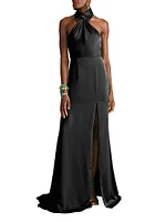 Gemi Satin Halterneck Gown