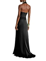 Gemi Satin Halterneck Gown