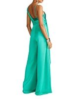 Khi Draped Satin Jumpsuit