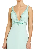 Ieena Beaded & Bow-Embellished Minidress