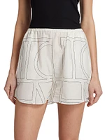 Monogrammed Cotton Straight-Leg Shorts