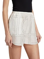 Monogrammed Cotton Straight-Leg Shorts