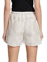 Monogrammed Cotton Straight-Leg Shorts