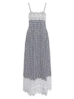 Glamis Seersucker & Lace Maxi Dress