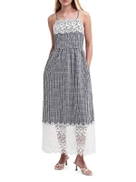 Glamis Seersucker & Lace Maxi Dress