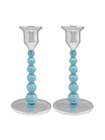 String of Pearls 2-Piece Candlestick Set