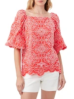 Veil Cotton Eyelet Top