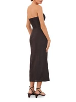 Sonny Linen-Blend Strapless Midi-Dress