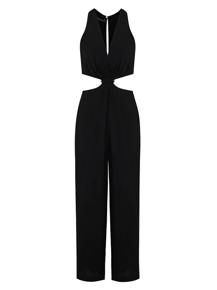 Nayara Linen-Blend Cut-Out Jumpsuit