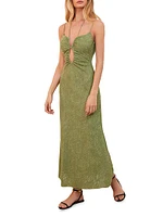 Gaia Mina Geometric Strappy Maxi Dress