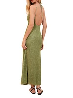 Gaia Mina Geometric Strappy Maxi Dress