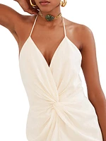 Kana Knotted Halter Midi-Dress