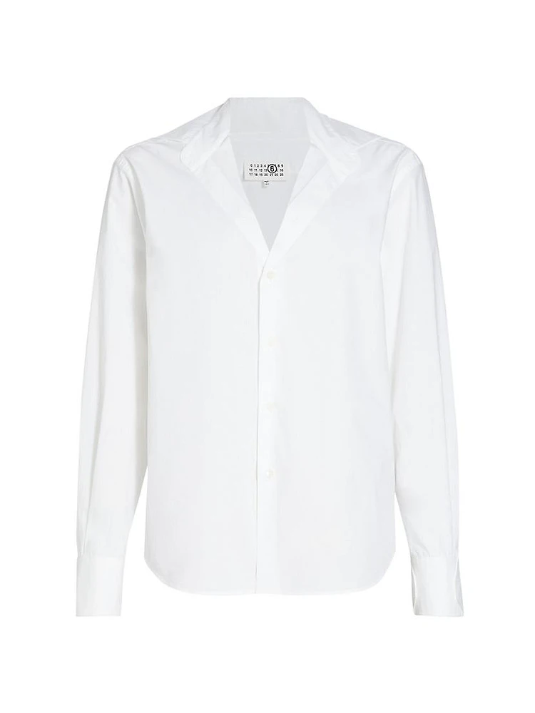 Cotton Poplin Button-Up Shirt