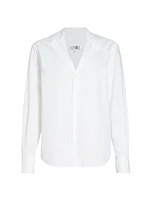 Cotton Poplin Button-Up Shirt