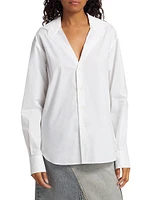 Cotton Poplin Button-Up Shirt