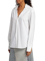 Cotton Poplin Button-Up Shirt