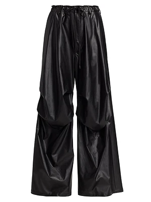 Faux Leather Parachute Pants