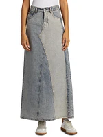 A-Line Denim Maxi Skirt