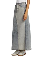 A-Line Denim Maxi Skirt