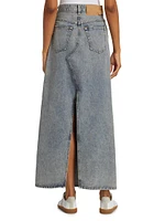 A-Line Denim Maxi Skirt