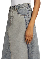 A-Line Denim Maxi Skirt