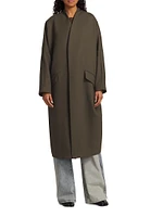 Wool-Blend Cocoon Coat