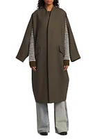 Wool-Blend Cocoon Coat