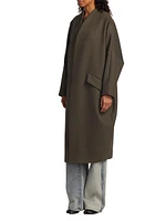 Wool-Blend Cocoon Coat