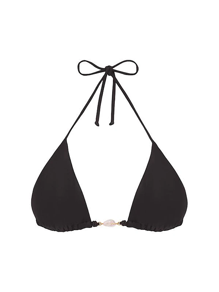 Solid Ivy Triangle Bikini Top