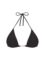 Solid Ivy Triangle Bikini Top