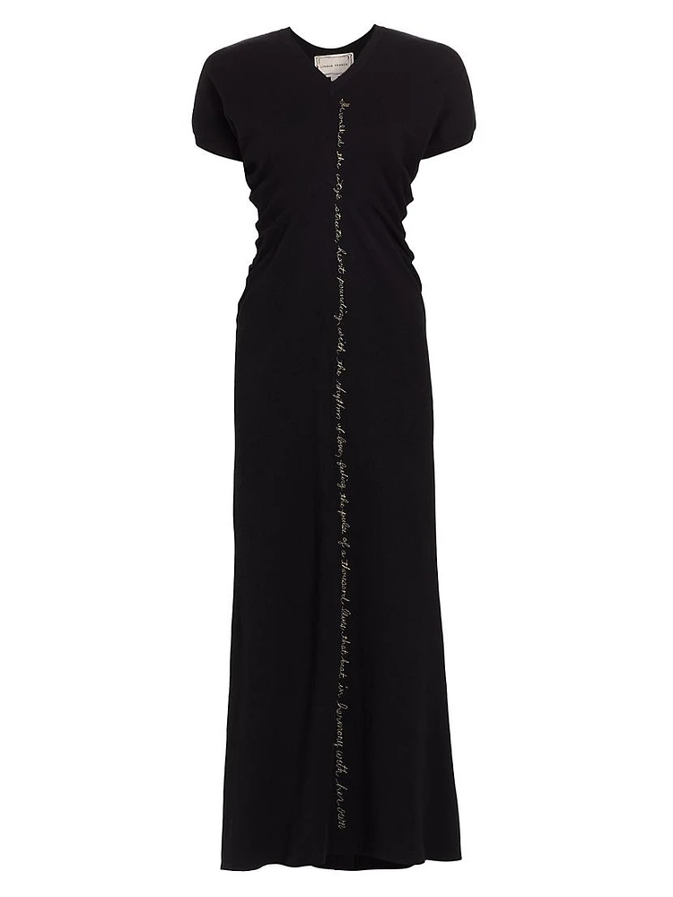 Jane Embroidered Knit Maxi Dress