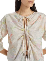 Jacobs Cotton Tie-Front Blouse