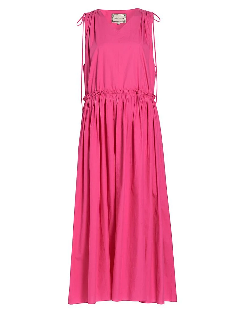 Jacobs Gathered Cotton Poplin Maxi Dress