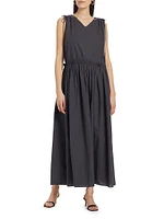 Jacobs Gathered Poplin Maxi Dress