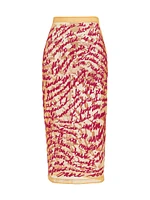 Cheever Cursive Embroidered Sheer Midi-Skirt