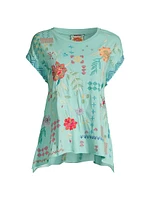 Katie Floral Embroidered Cotton T-Shirt