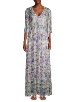 Glinda Floral Silk Maxi Dress