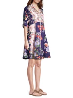 Elsa Fortuna Patchwork Silk Dress