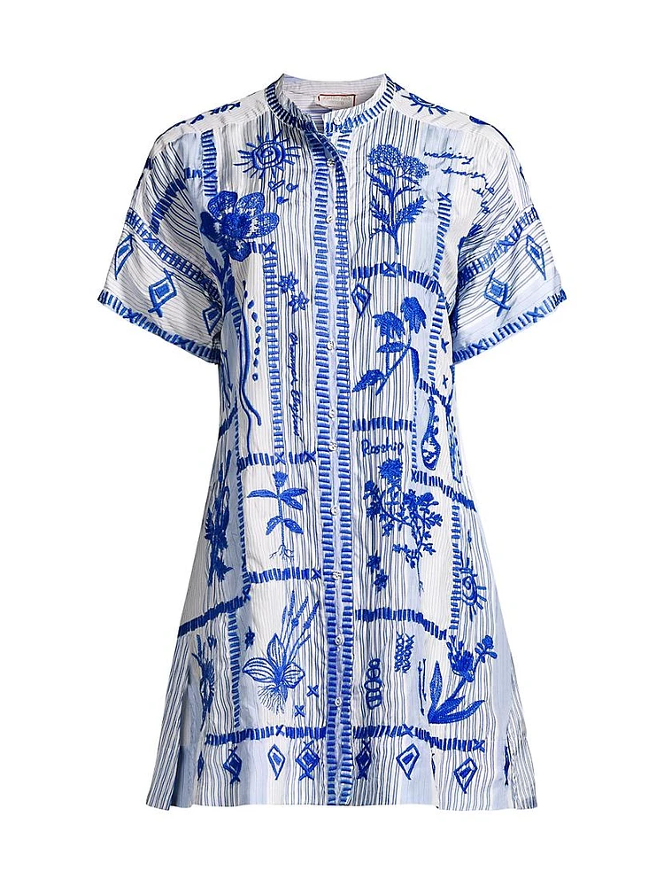 Botanique Embroidered Silk Minidress