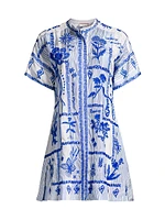 Botanique Embroidered Silk Minidress