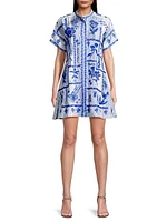 Botanique Embroidered Silk Minidress