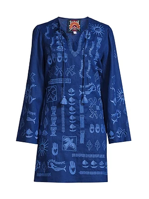 Acantha Embroidered Linen Dress