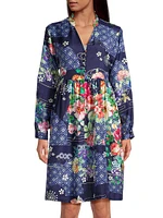 Fanny Thula Floral Silk Shirtdress