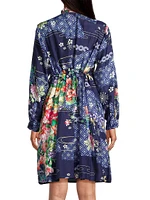 Fanny Thula Floral Silk Shirtdress